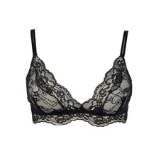 Load image into Gallery viewer, The fantasia lace bralette in black sand cutout image.
