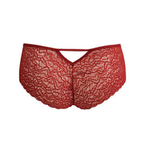 Load image into Gallery viewer, Duchess Lace Hipster Panty in Passion Red backside view.