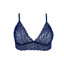 Load image into Gallery viewer, Duchess Lace Bralette in Venetian Blue front facing.