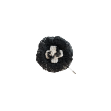 Load image into Gallery viewer, Duchess Lapel Pin with black lace and silk center.