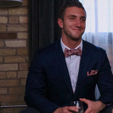 Load image into Gallery viewer, Bellini Pink lace bow tie from the Fantasia Collection