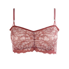 Load image into Gallery viewer, Mezzanotte Lace Bralette in Bellini Pink front facing.