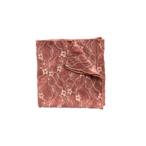 Fantasia Lace Pocket Square in Bellini Pink.