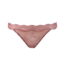 Load image into Gallery viewer, Bellini pink lace thong front facing view
