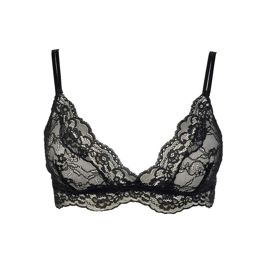 The fantasia lace bralette in black sand cutout image.