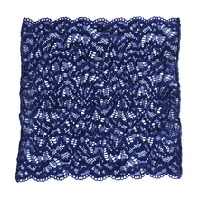Load image into Gallery viewer, Venetian Blue lace pocket square on white background.