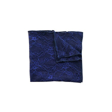 Load image into Gallery viewer, Fantasia Pocket Square in Venetian Blue folded.