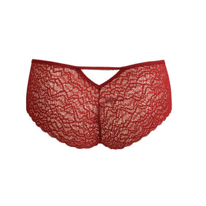 Duchess Lace Hipster Panty in Passion Red backside view.