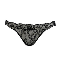 Load image into Gallery viewer, Fantasia Lace Thong in Black Sand.