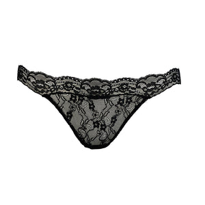 Fantasia Lace Thong in Black Sand.