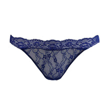 Load image into Gallery viewer, Front view of Fantasia Lace Thong in Venetian Blue.
