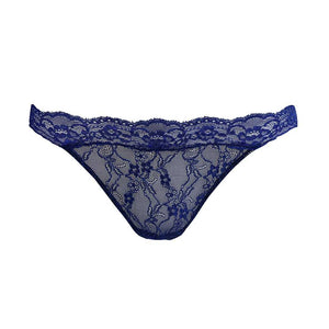 Front view of Fantasia Lace Thong in Venetian Blue.