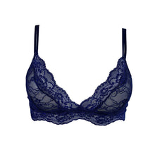 Load image into Gallery viewer, Cutout of fantasia lace bralette in Venetian Blue.