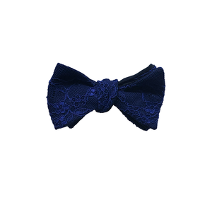Fantasia bow tie with Venetian Blue lace and silk backing. Adjustable from 13 3/4" to 18".
