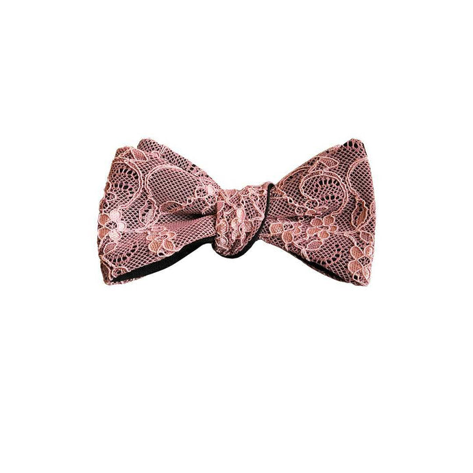 Fantasia Lace Bow Tie - Bellini Pink