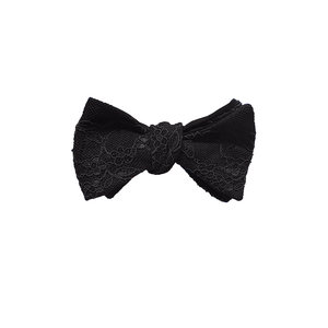 Fantasia Lace Bow Tie in Black Sand.