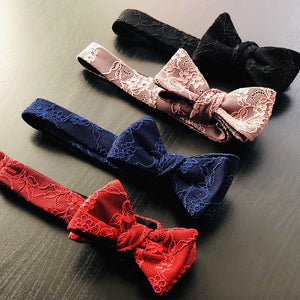 All Fantasia lace bow ties in a row pre-tied