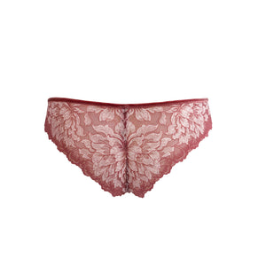 Mezzanotte Lace Cheeky Panty in Bellini Pink.