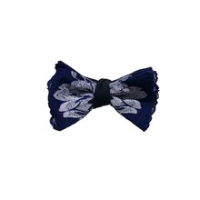 Load image into Gallery viewer, Mezzanotte lace Bow Tie in two-tone Venetian Blue Italian Lace.