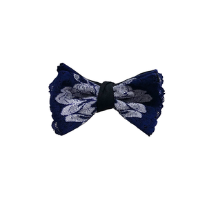 Mezzanotte lace Bow Tie in two-tone Venetian Blue Italian Lace.