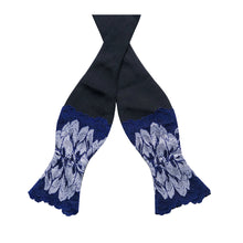 Load image into Gallery viewer, Mezzanotte lace bow tie untied  in Venetian Blue.