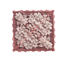 Load image into Gallery viewer, Mezzanotte Lace Pocket Square in Bellini Pink with two-tone floral lace.