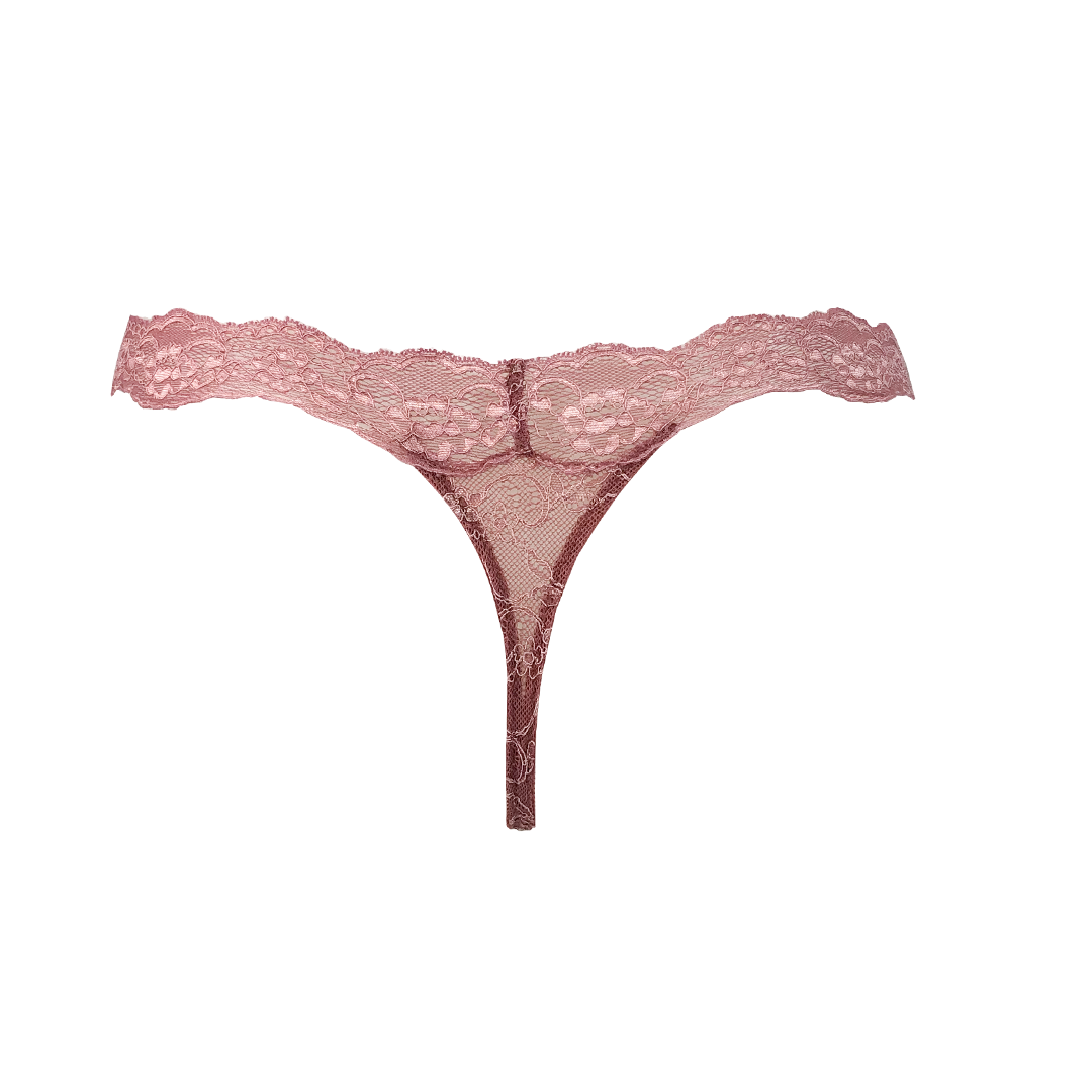 Cotton Thong AO Lace Back Shimmer S