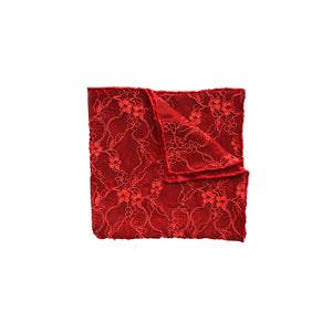 Fantasia Lace Pocket Square in Passion Red.